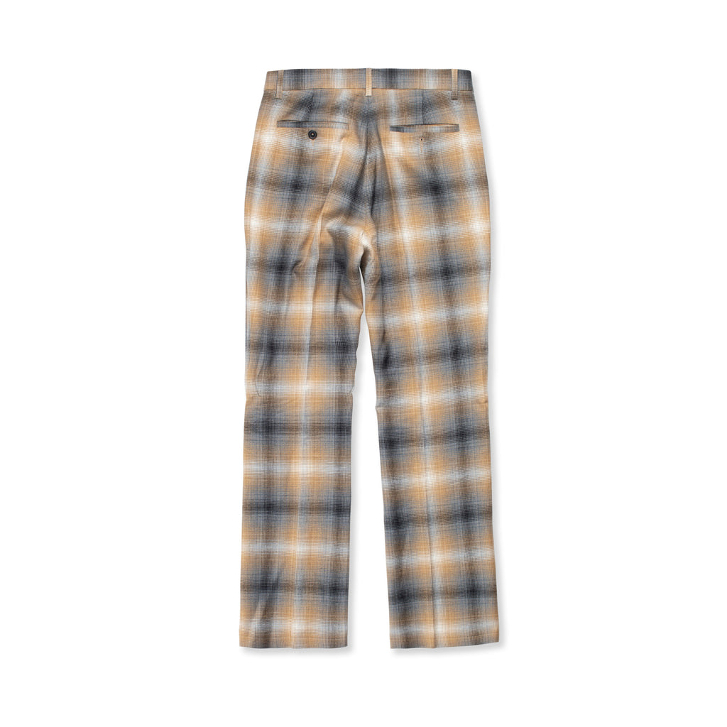 Shadow Plaid Straight-Leg Stretch Pant