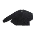 Brushed Teddy Cropped Cardigan Sweater (Black)