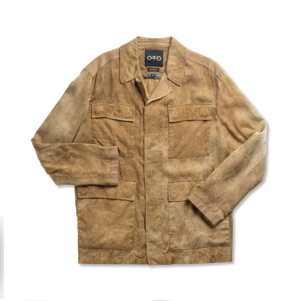 Vintage-Inspired Floral Jacquard Field Jacket