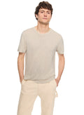 Linen-Blend Crewneck Tee (Oatmeal Melange)
