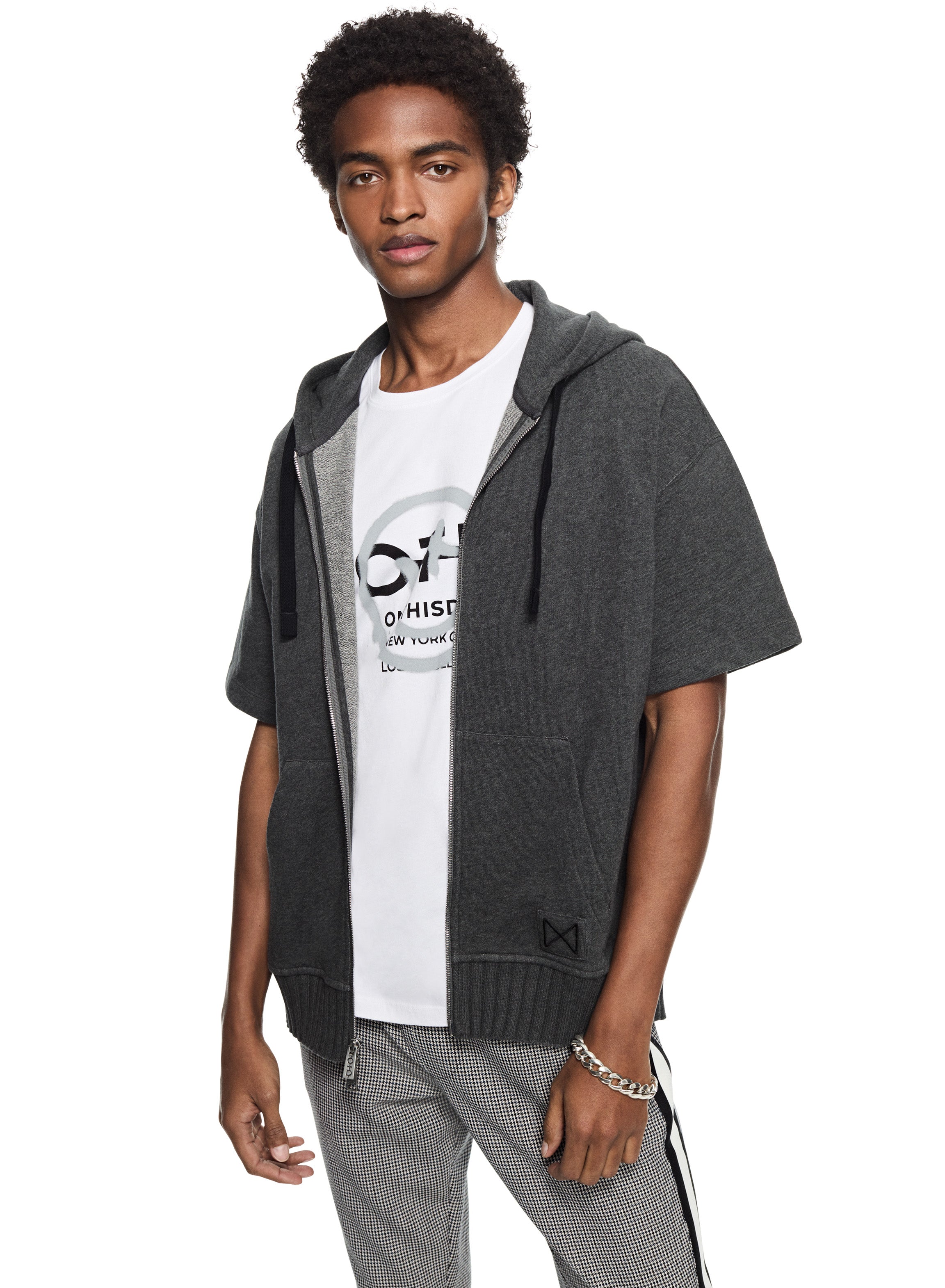 Short Sleeve Zip-up Hoodie