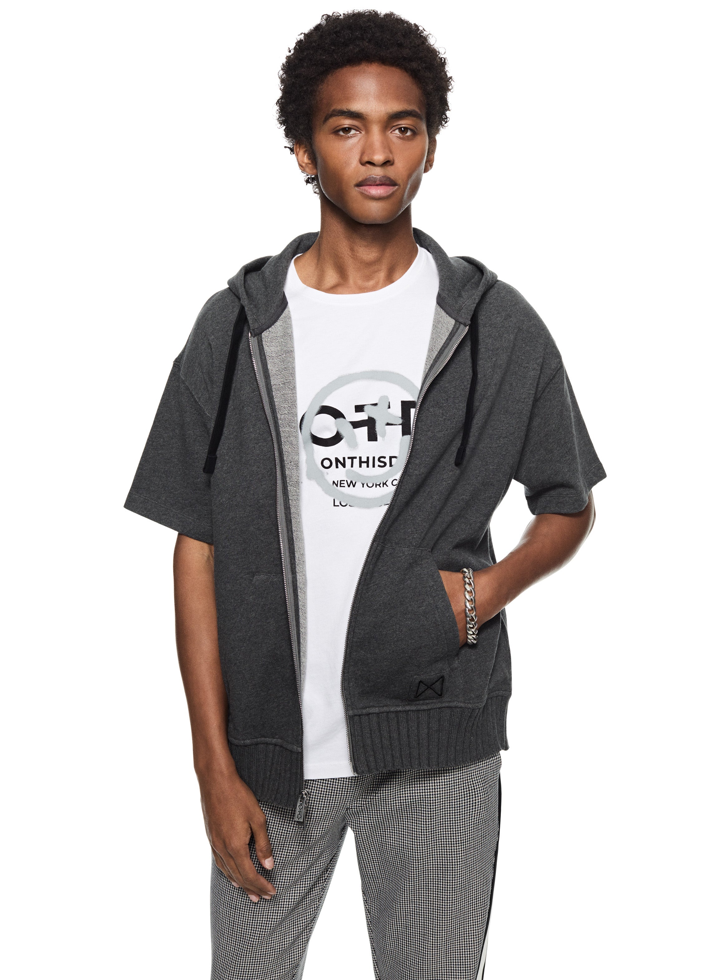 Short Sleeve Zip-up Hoodie