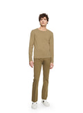 Long Sleeve Ribbed Cotton Crewneck (Ghurka Heather)