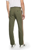 Tonal Glen Plaid Wide-Leg Straight Pant With Side Tape Detail