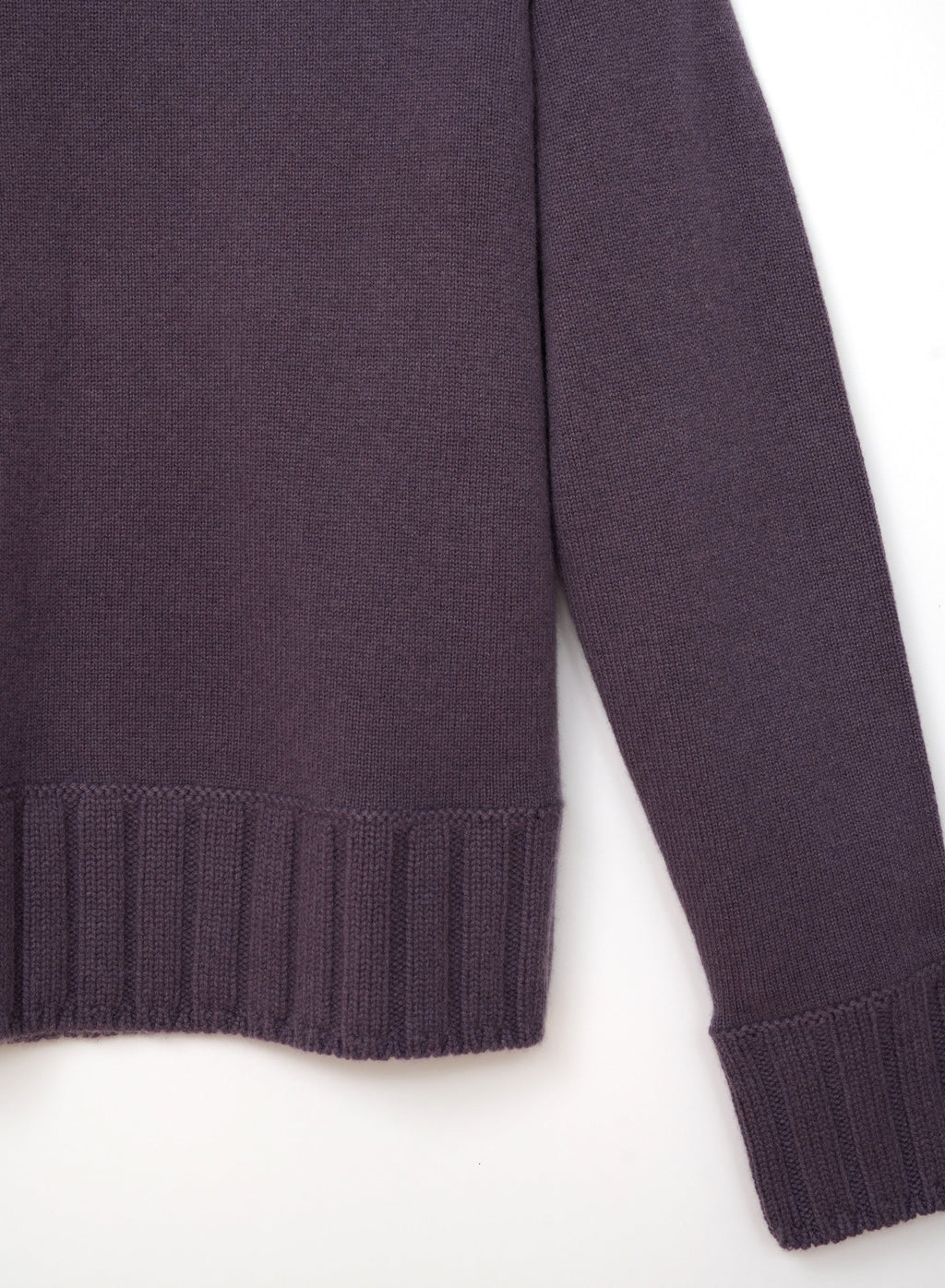 Long Sleeve Crewneck Sweater With Ribbed Collar, Cuffs and Hem (Plum)