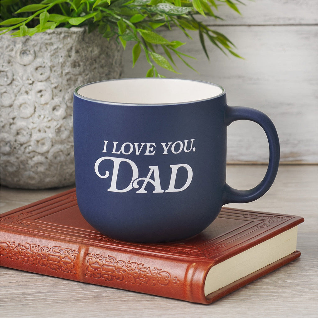 "I Love You, Dad" Navy Ceramic Coffee Mug (Mal. 4:6)