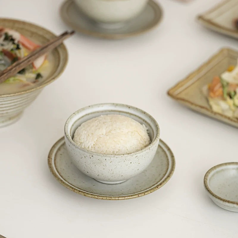 Japanese-Style Ceramic Dinnerware Set for Two – 9 Items Natural Glaze Tableware Gift Box