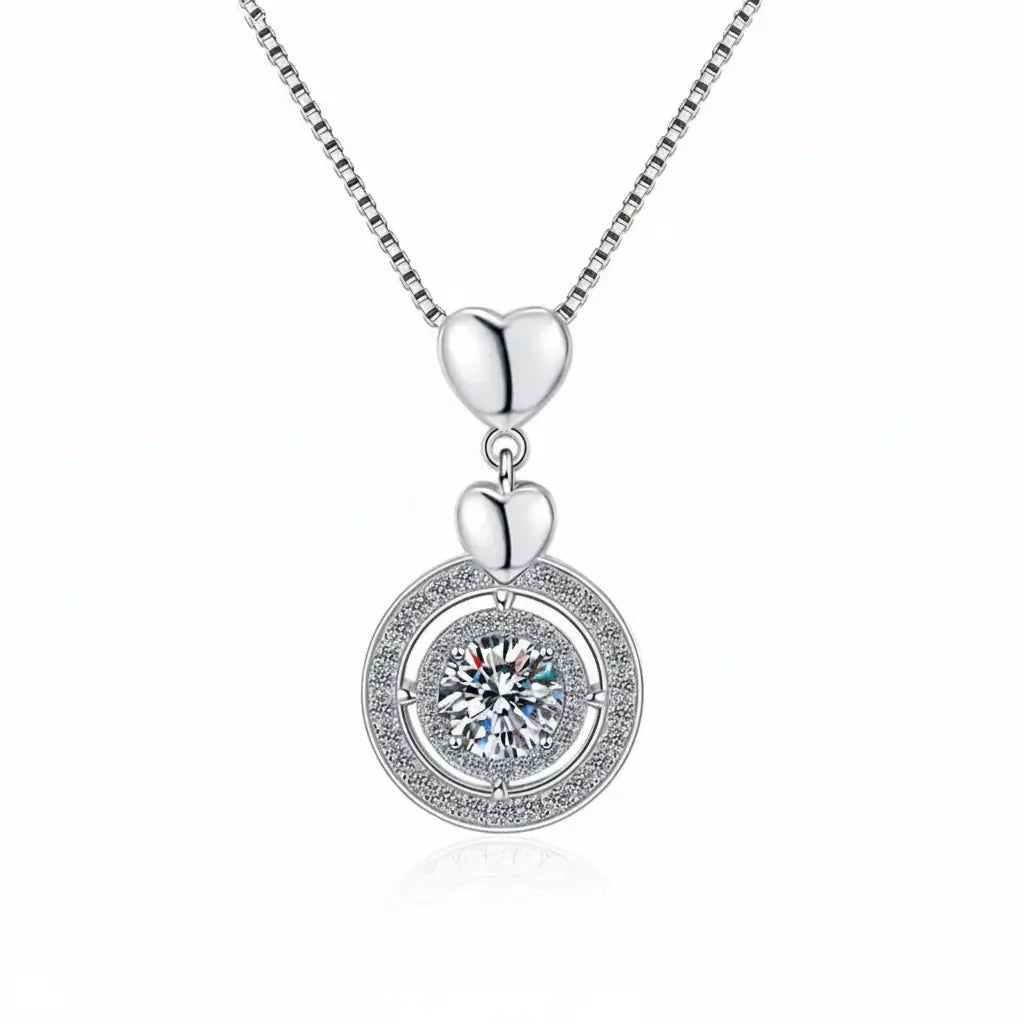 Moissanite diamond pendant necklace 1CT S925 Fine Jewelry