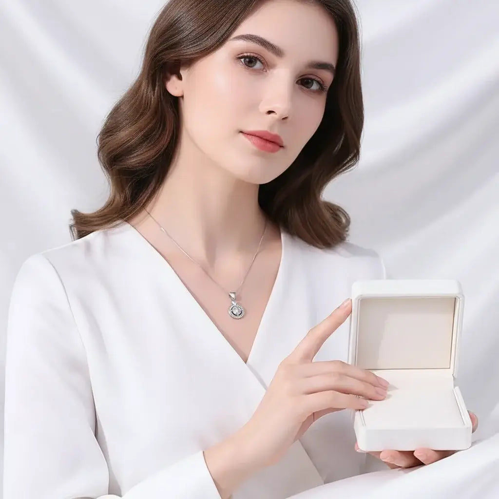 Moissanite diamond pendant necklace 1CT S925 Fine Jewelry