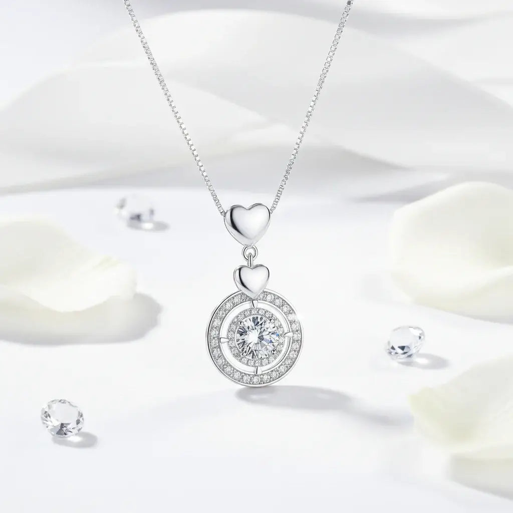 Moissanite diamond pendant necklace 1CT S925 Fine Jewelry