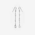 Moonstone & Pearl Drop Earrings | 14K Gold