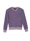 Long Sleeve Crewneck Knit With Ghost Stitch and Chest Pocket
