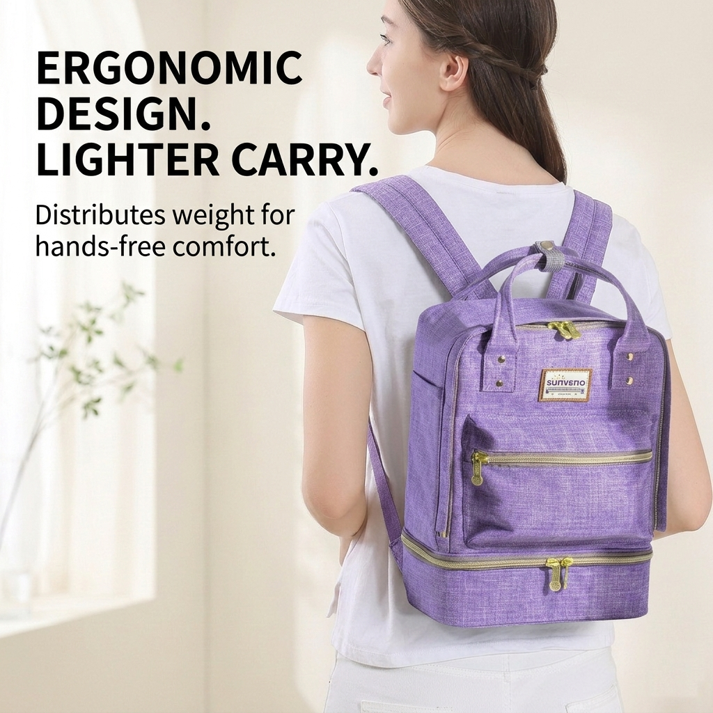Double Layer Breast Milk Cooler Bag & Nursing Backpack