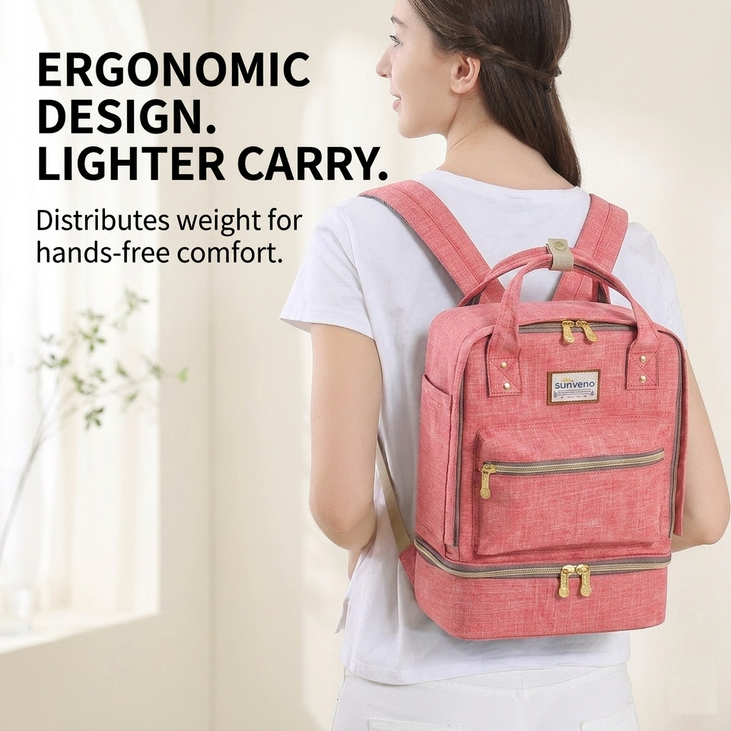 Double Layer Breast Milk Cooler Bag & Nursing Backpack