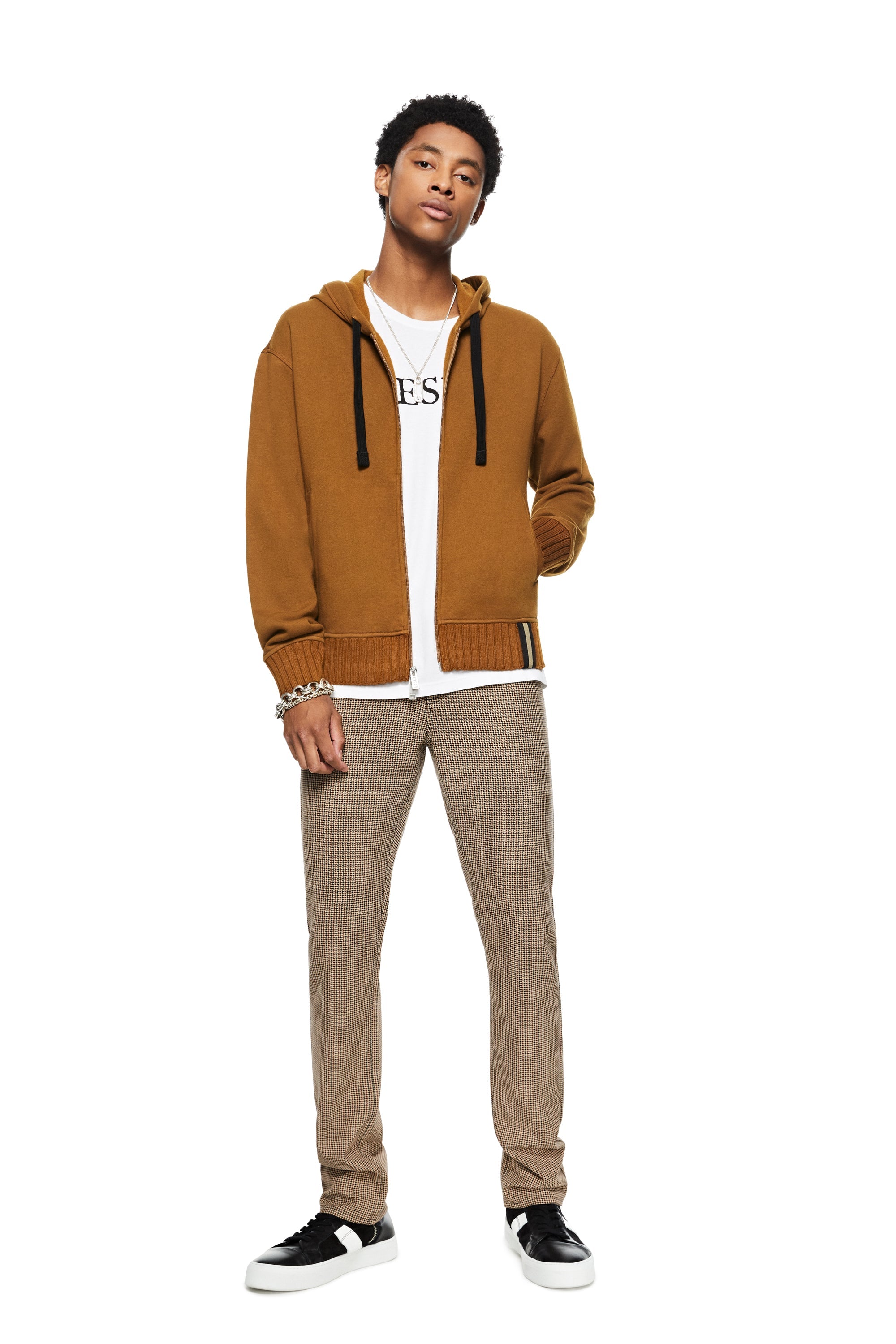 Brushed French Terry Zipped Hoodie (Copper)