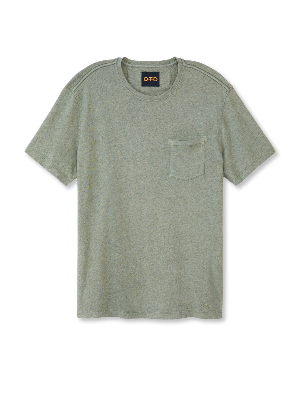 Linen-Blend Pocket Tee (Chalkboard Green)