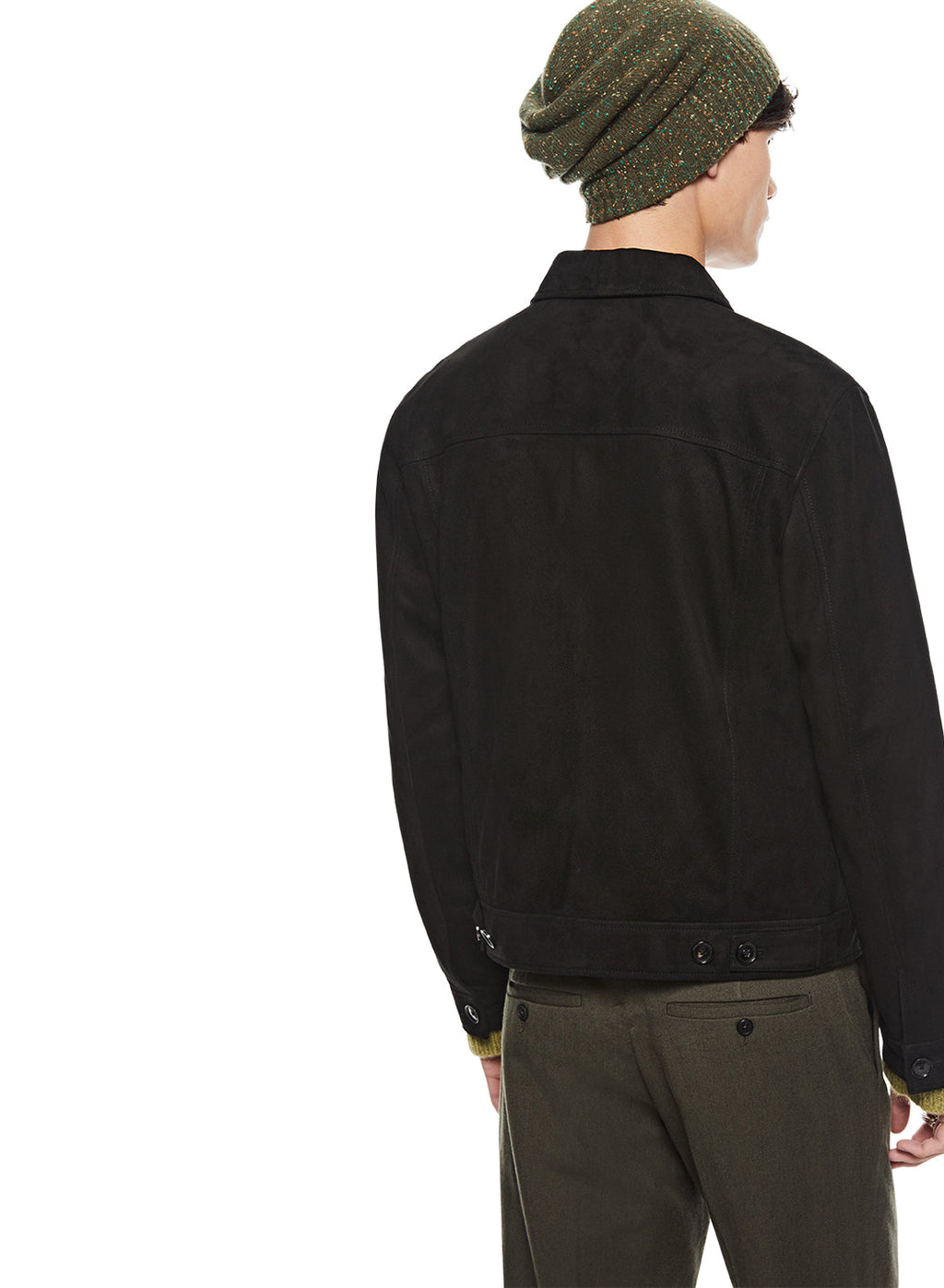 Suede Trucker Jacket (Black)