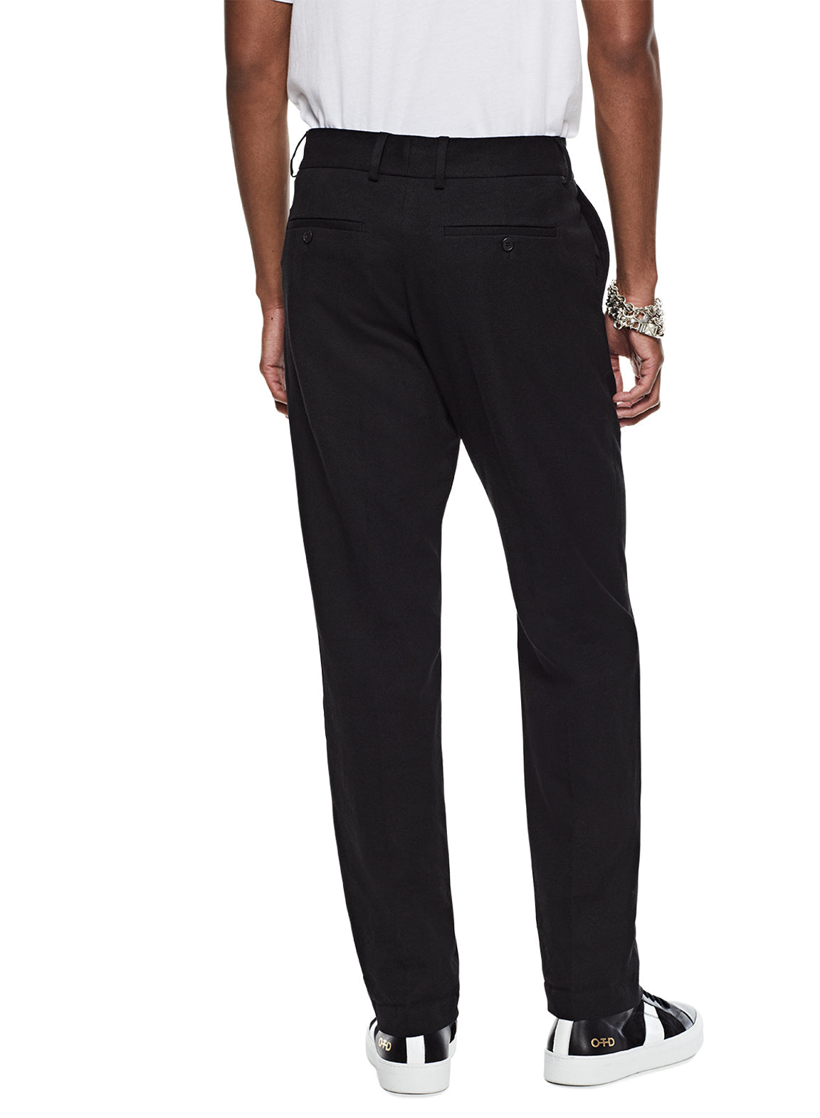Linen Blend Easy Fit Pant (Black)
