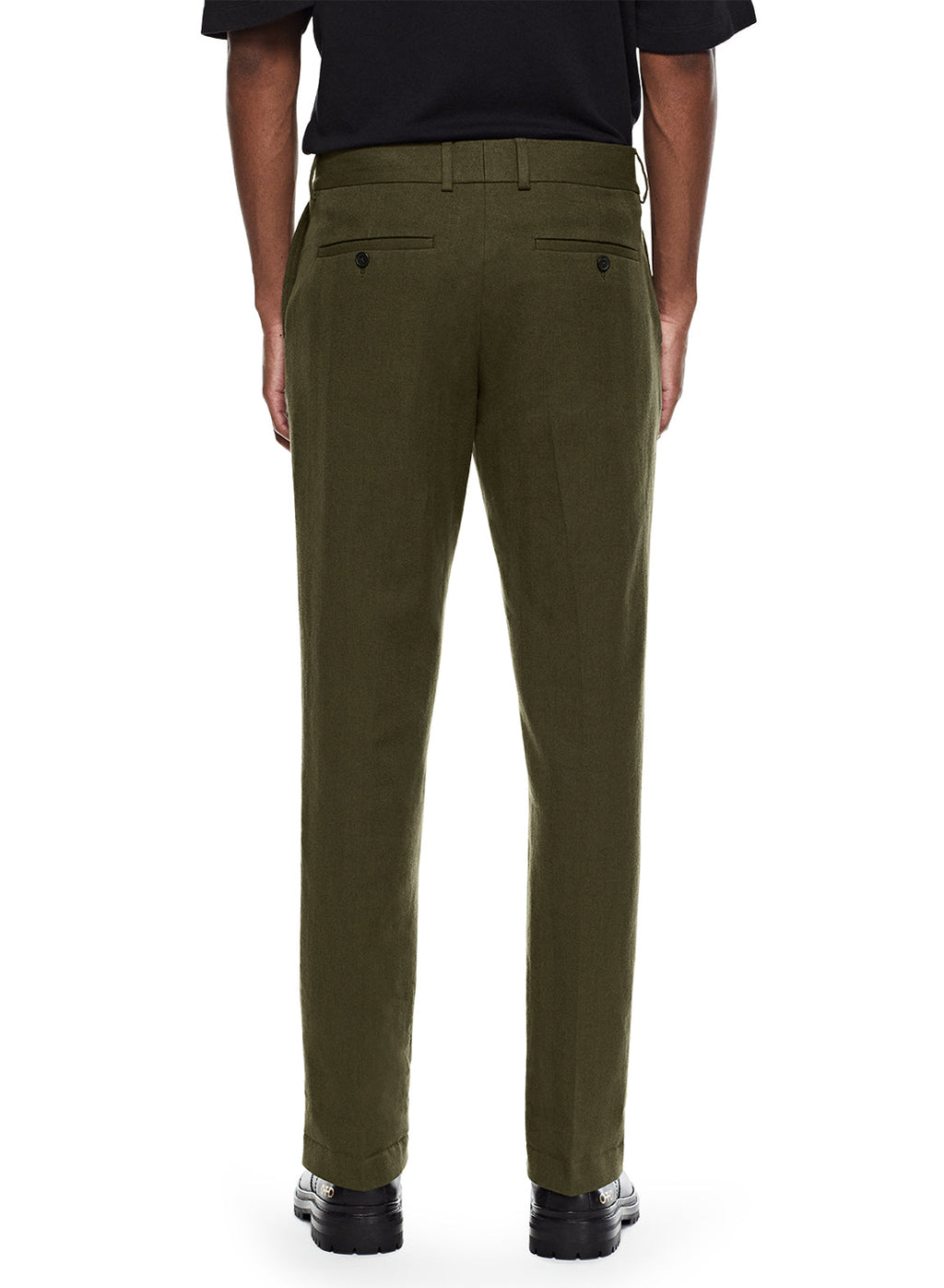 Linen Blend Easy Fit Pant (Dark Fatigue)