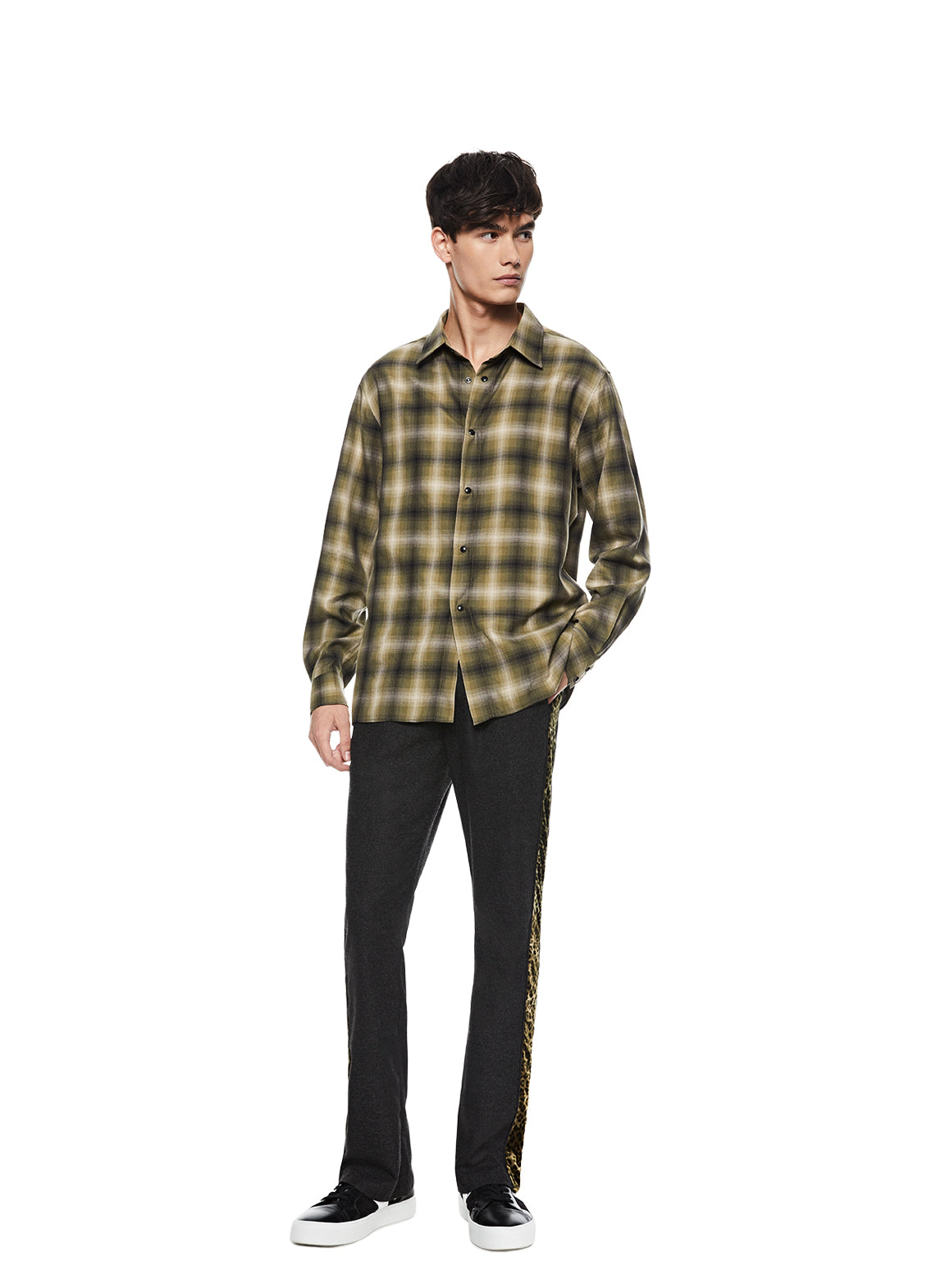 Checked Snap Button Shirt