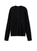Superfine Wool Henley Sweater (Black)