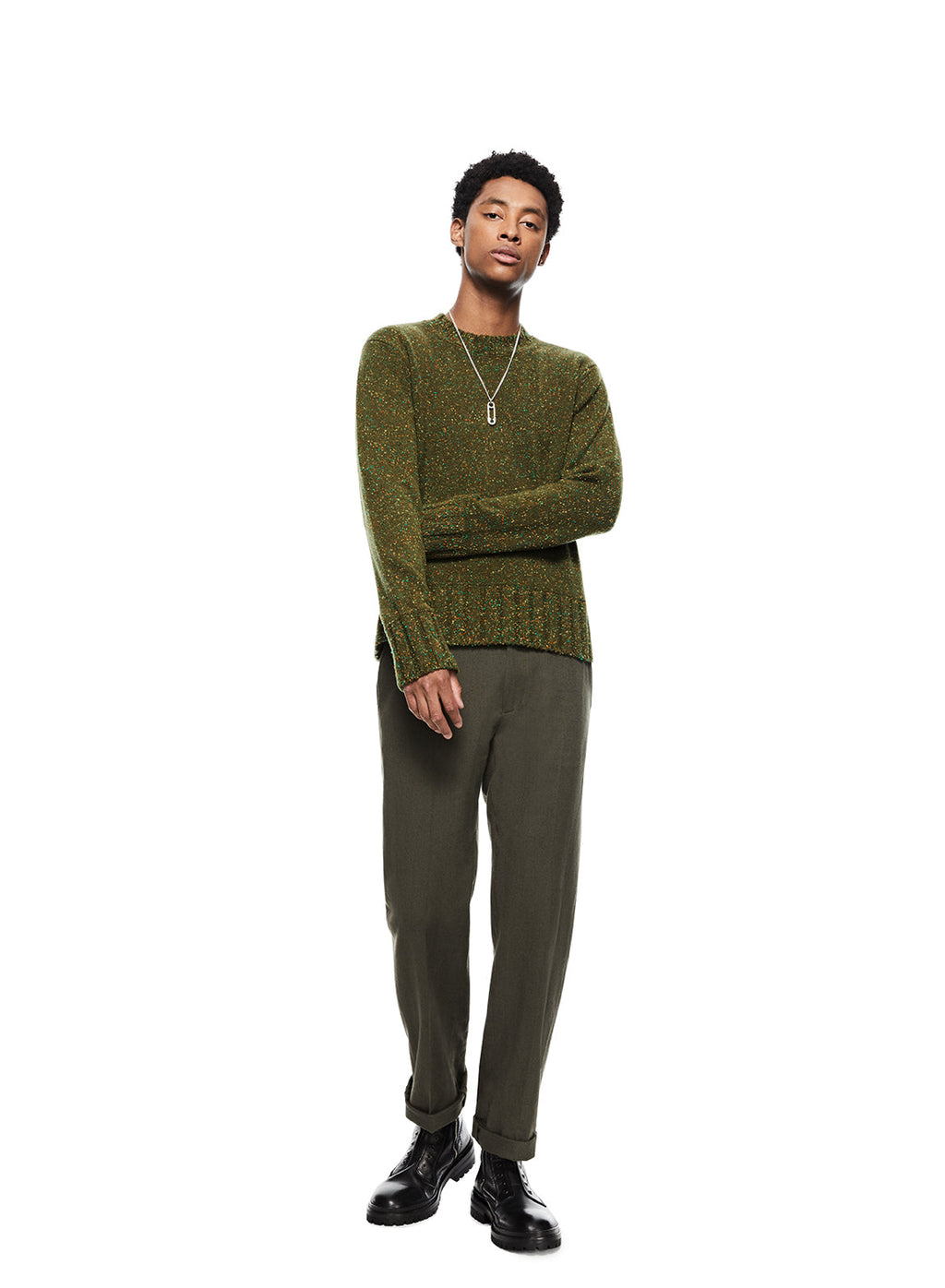 Linen Blend Easy Fit Pant (Dark Fatigue)