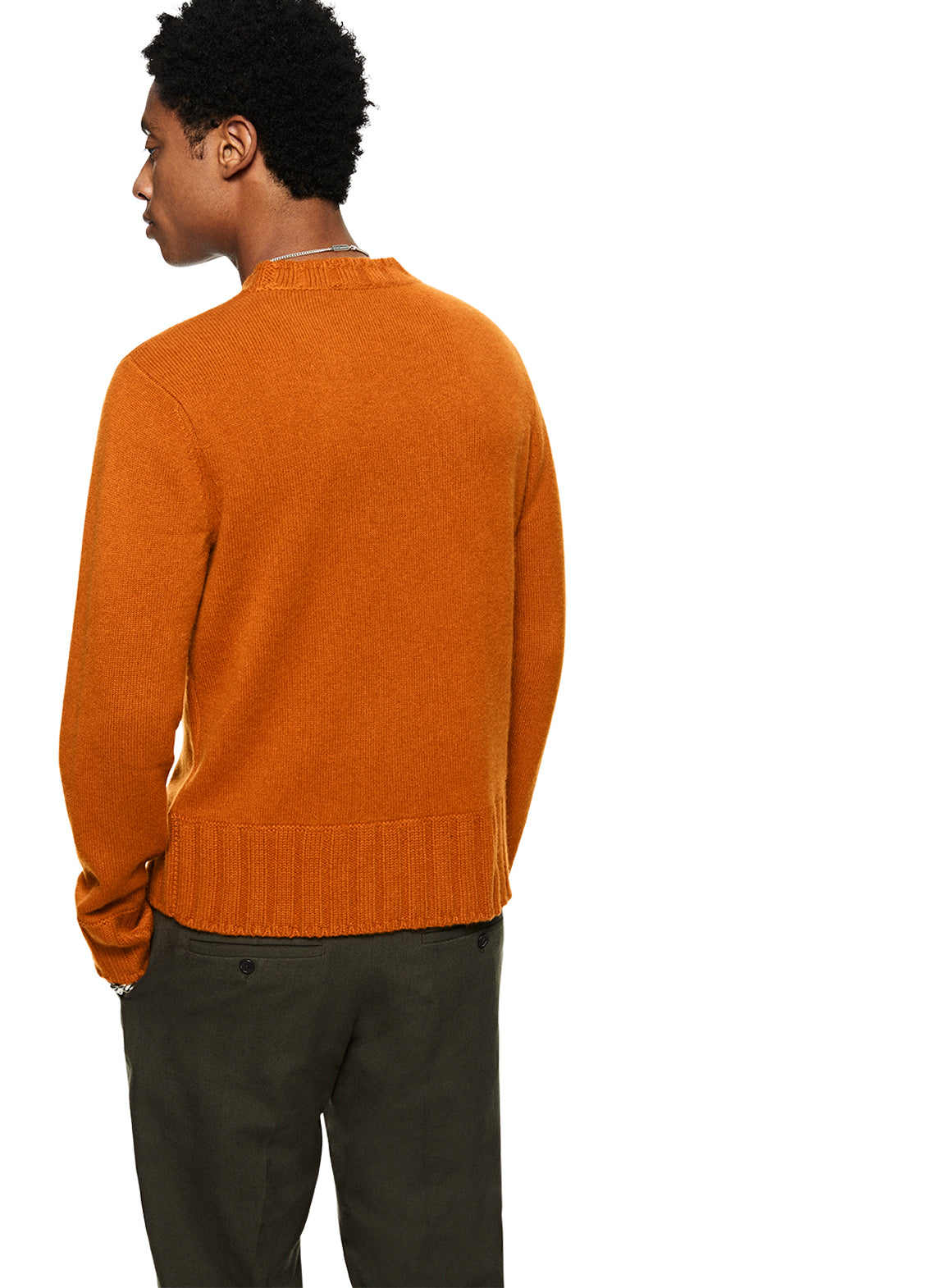 Cashmere-Blend Crewneck Sweater (Burnt Orange)