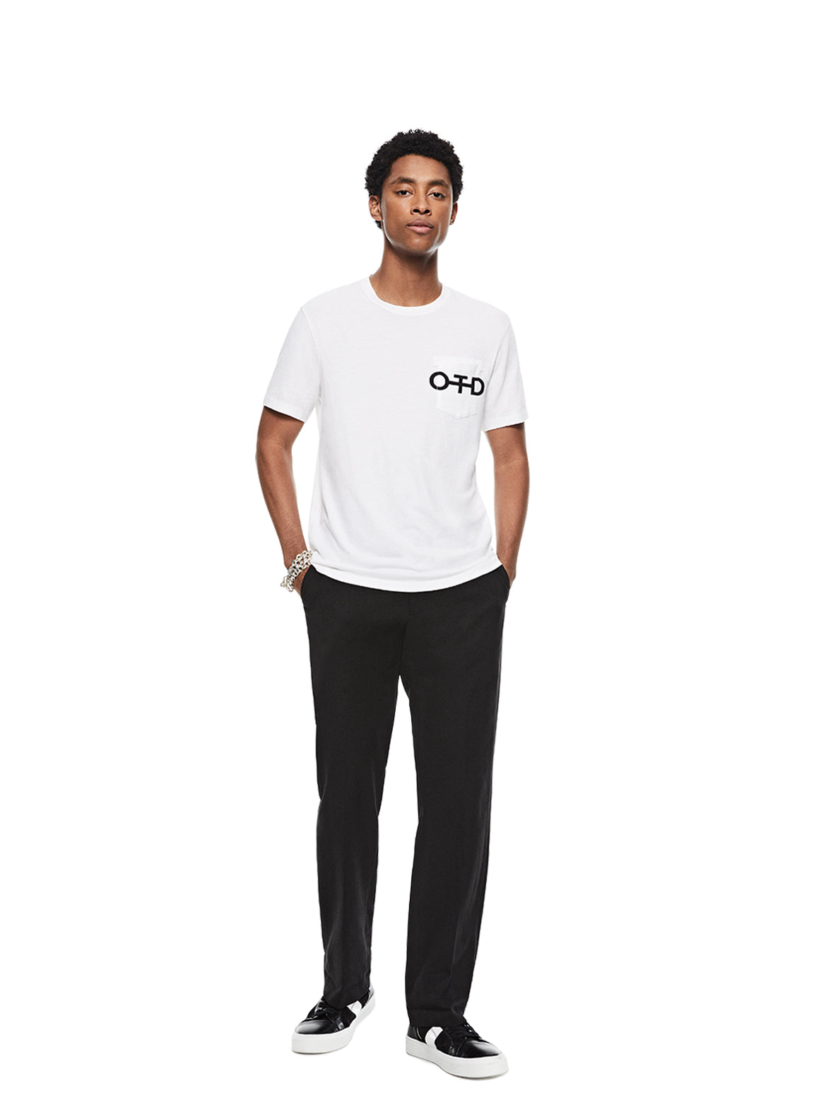 Linen Blend Easy Fit Pant (Black)