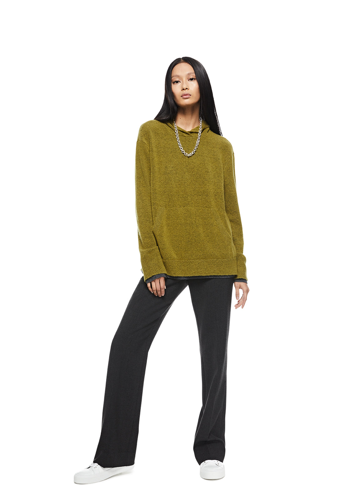 Merino Wool Hoodie Sweater (Green Envy)