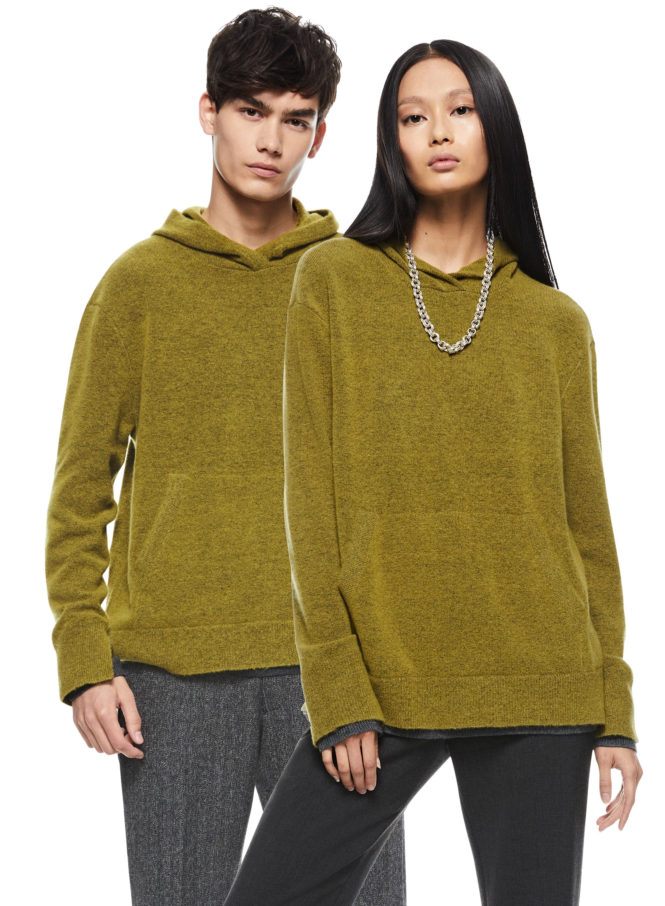 Merino Wool Hoodie Sweater (Green Envy)