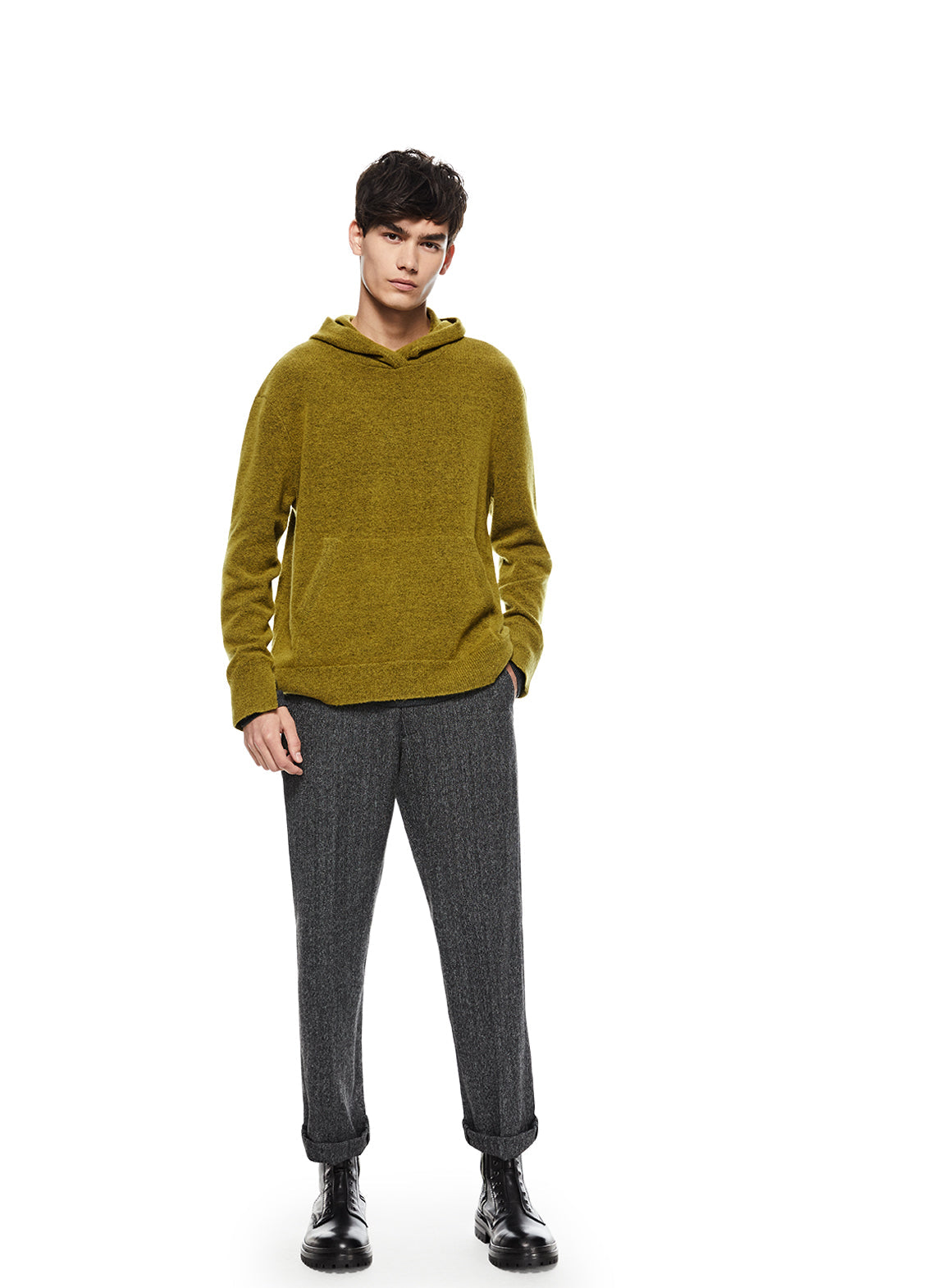 Merino Wool Hoodie Sweater (Green Envy)