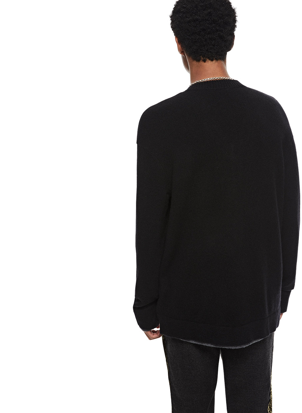 Merino Wool V-Neck Sweater (Black)