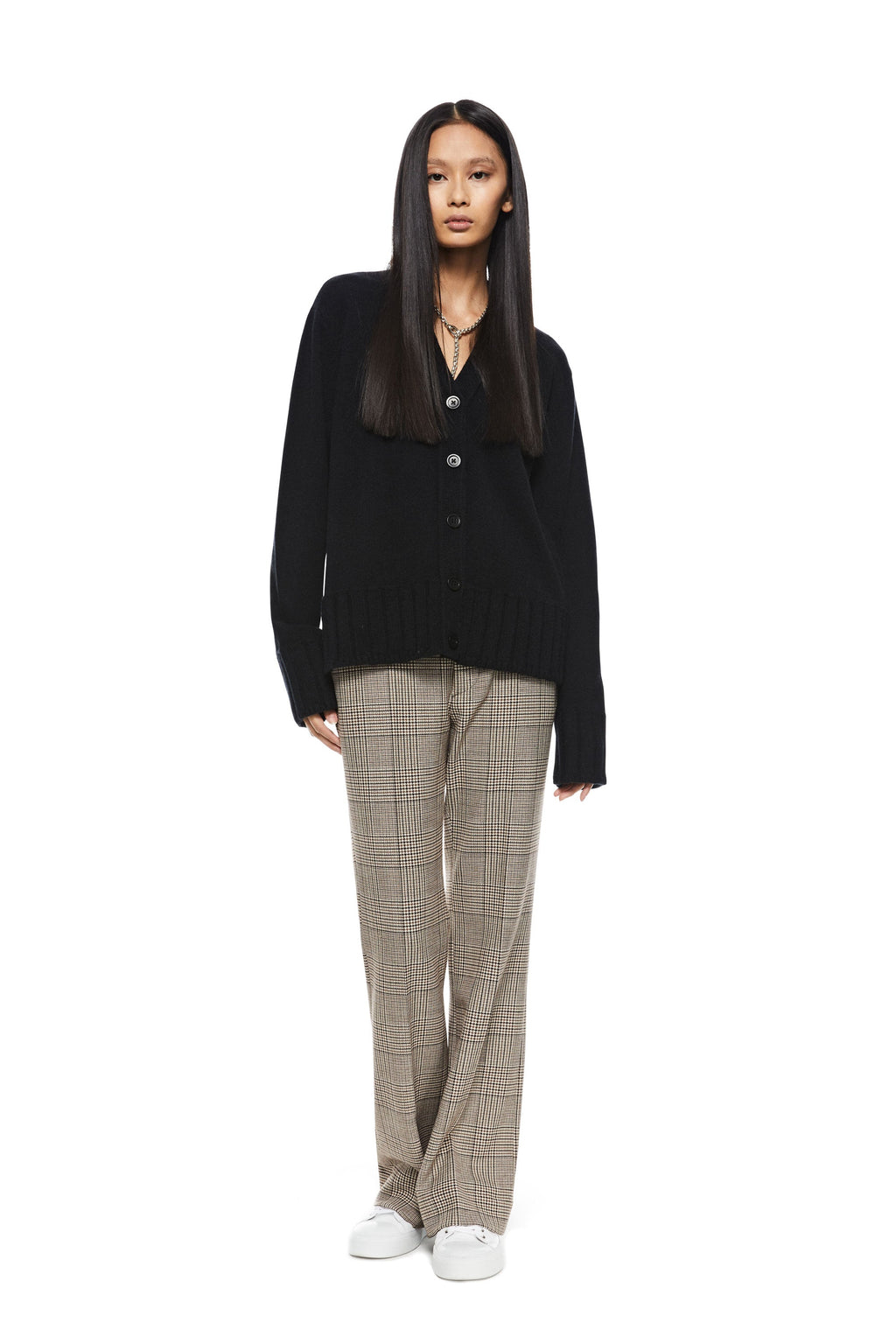 Cashmere-Blend Cardigan Sweater (Black)