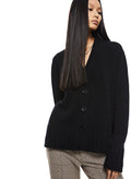 Cashmere-Blend Cardigan Sweater (Black)