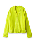 Cashmere-Blend Cardigan Sweater (Neon-Yellow)