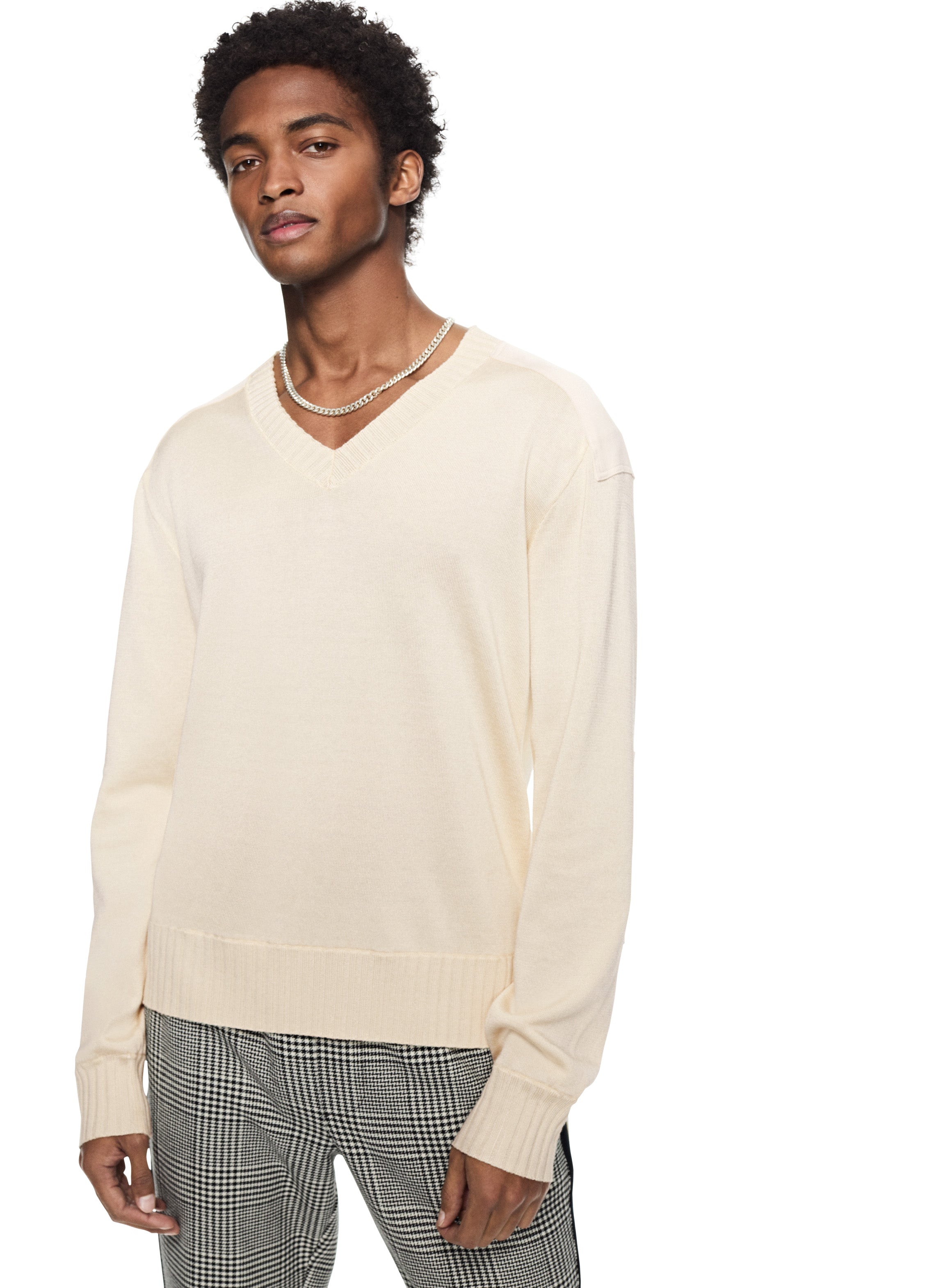 Commander V-Neck Sweater (Ivory)