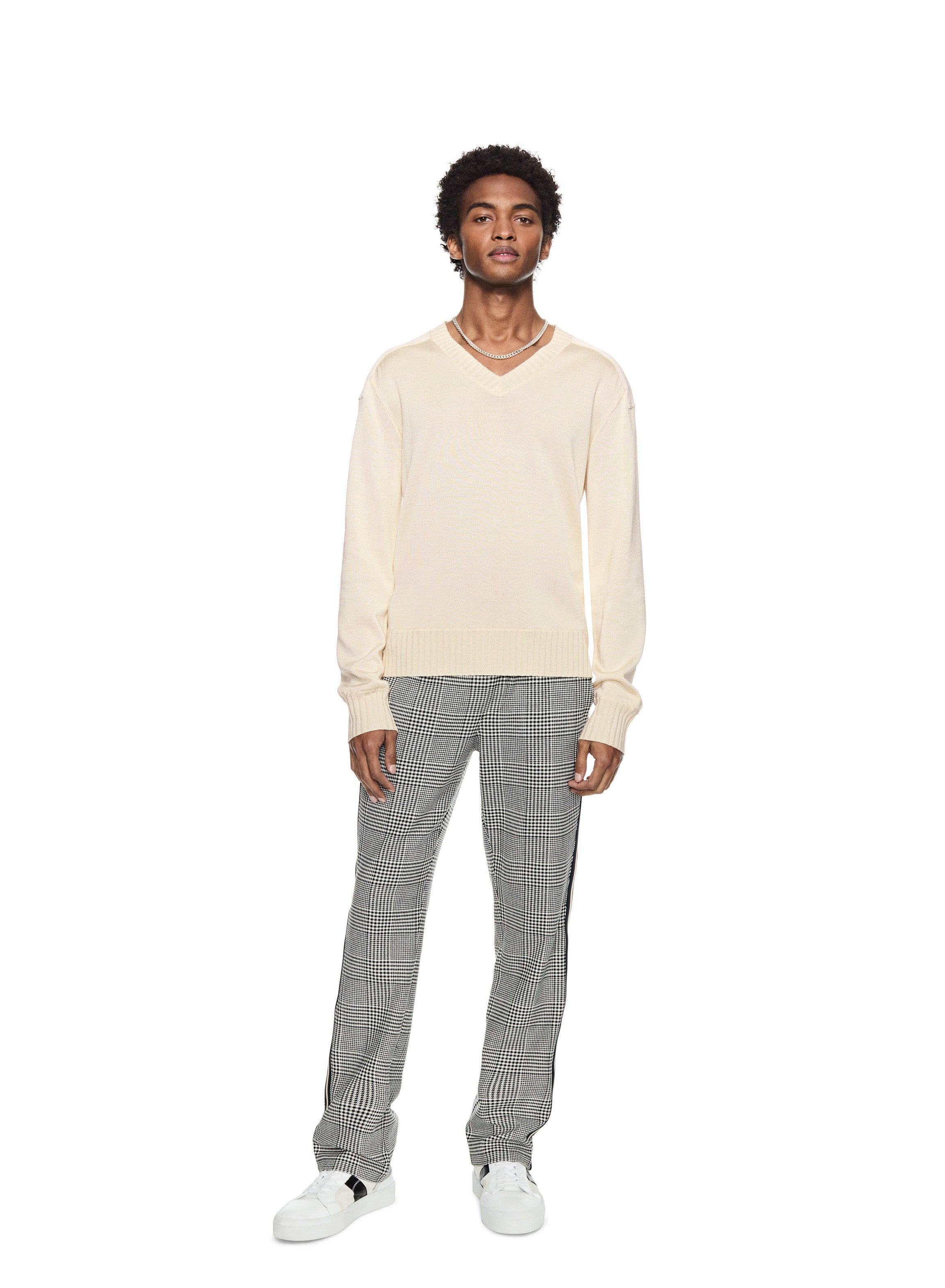 Commander V-Neck Sweater (Ivory)