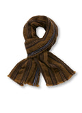 Multi-Striped Wool Scarf (Copper)