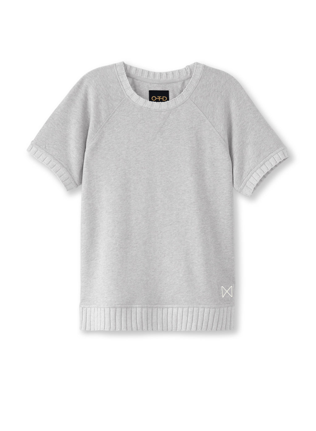 Short Sleeve French Terry Sweatshirt (Light Grey Heather)