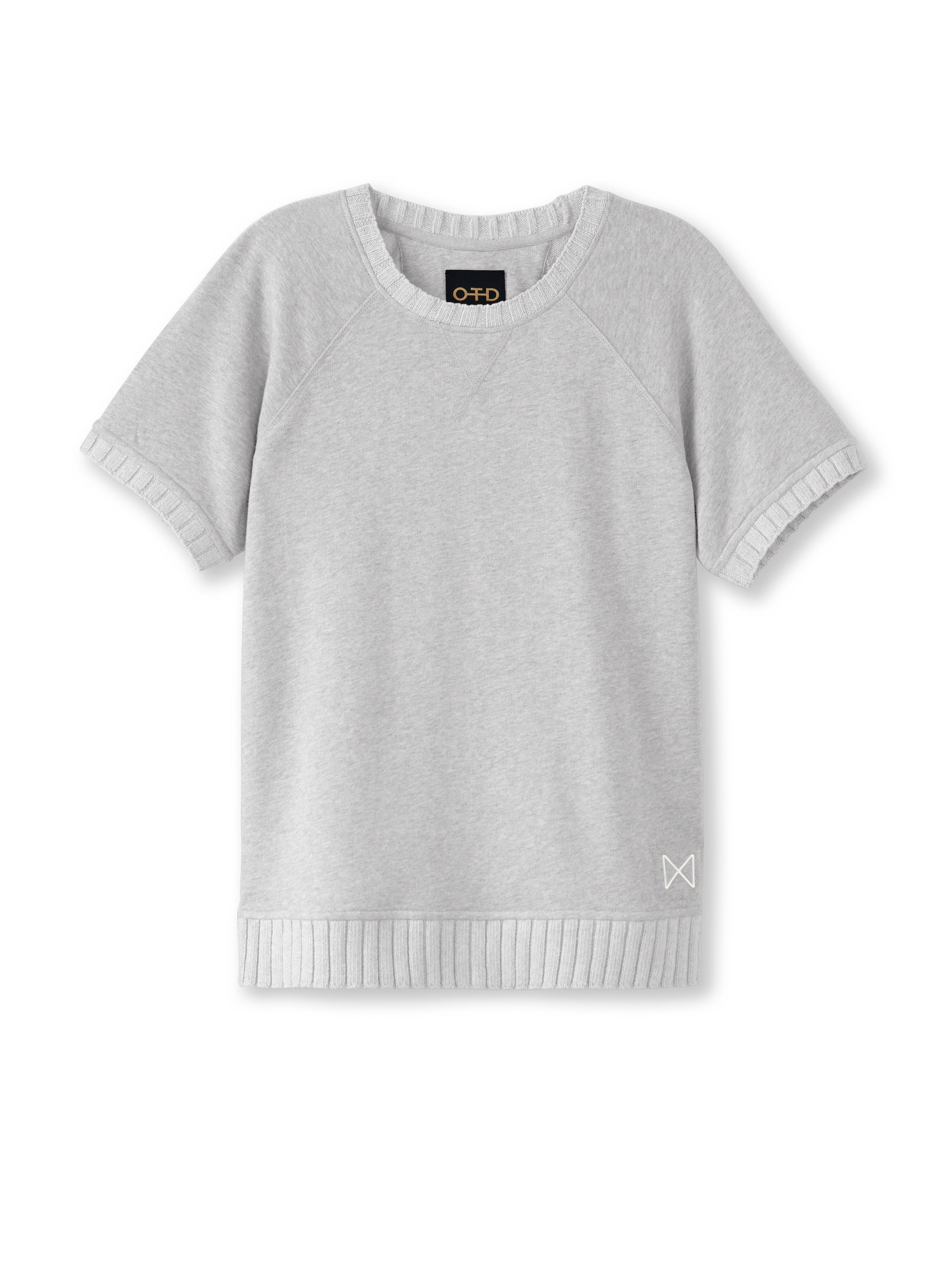 Short Sleeve French Terry Sweatshirt (Light Grey Heather)