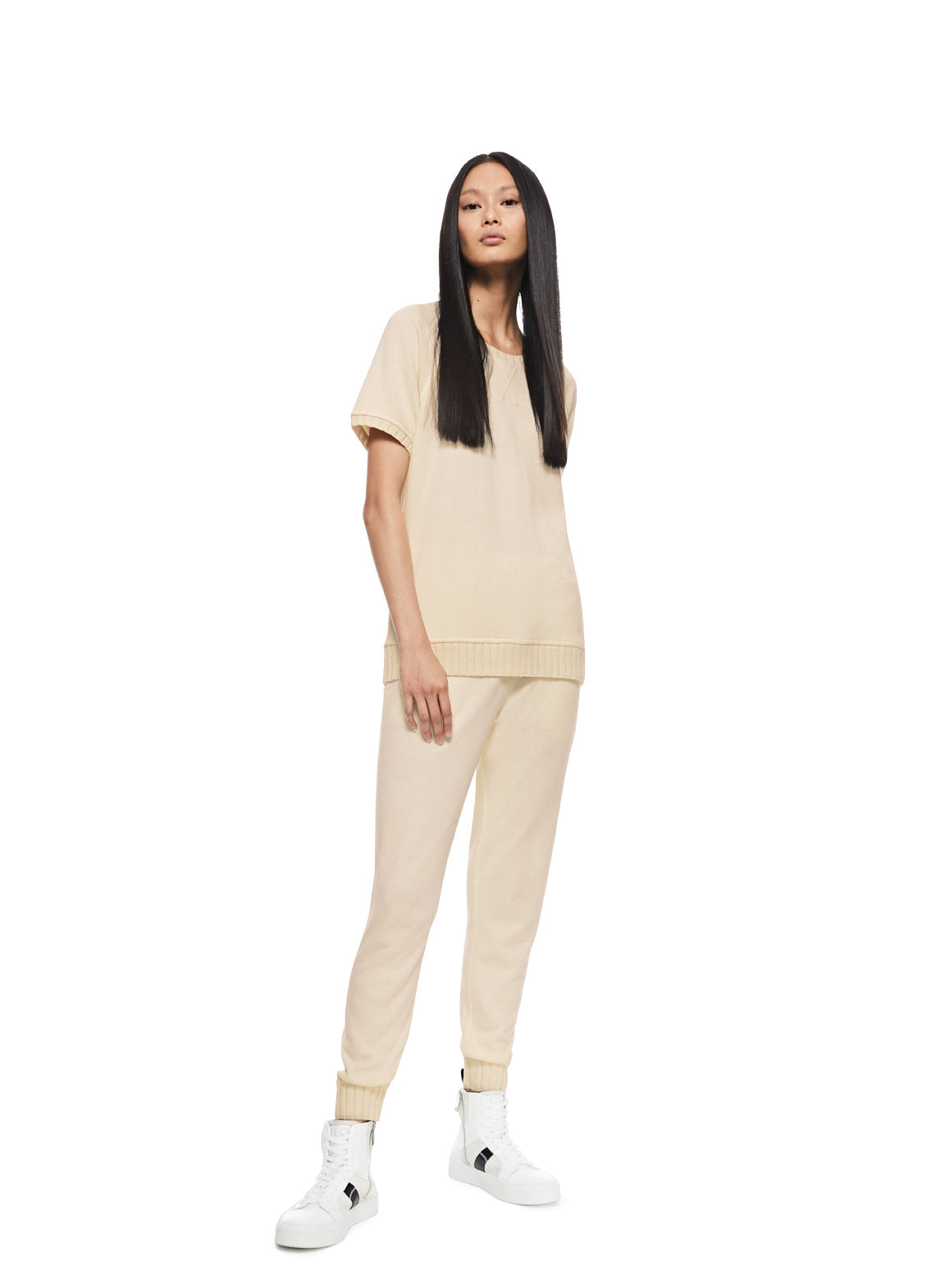 Short Sleeve French Terry Sweatshirt (Ivory)