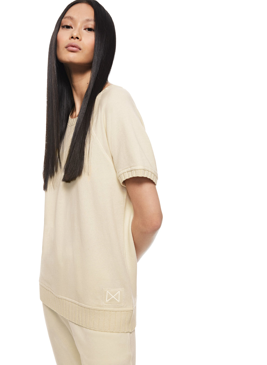 Short Sleeve French Terry Sweatshirt (Ivory)