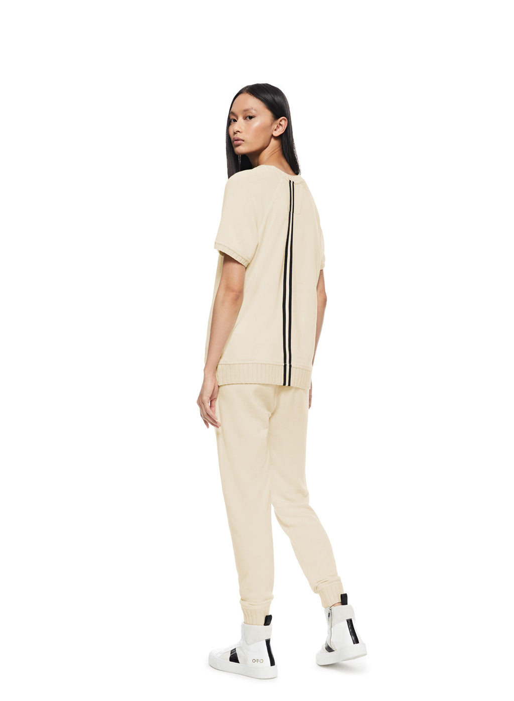 Short Sleeve French Terry Sweatshirt (Ivory)