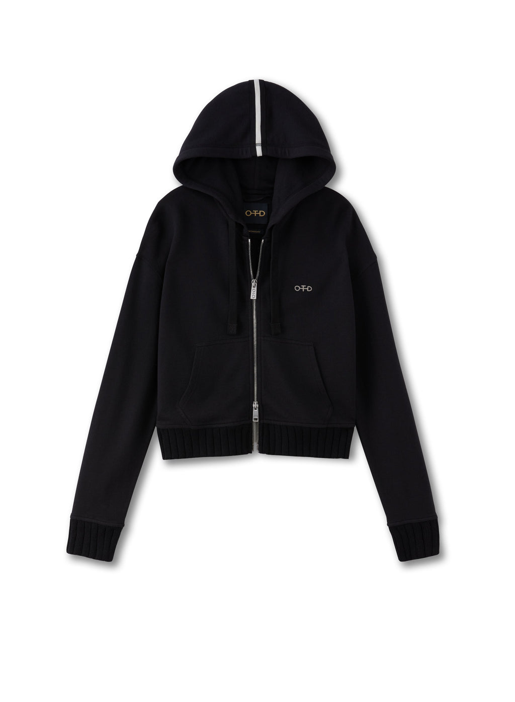 Cropped Zip Hoodie (Black)