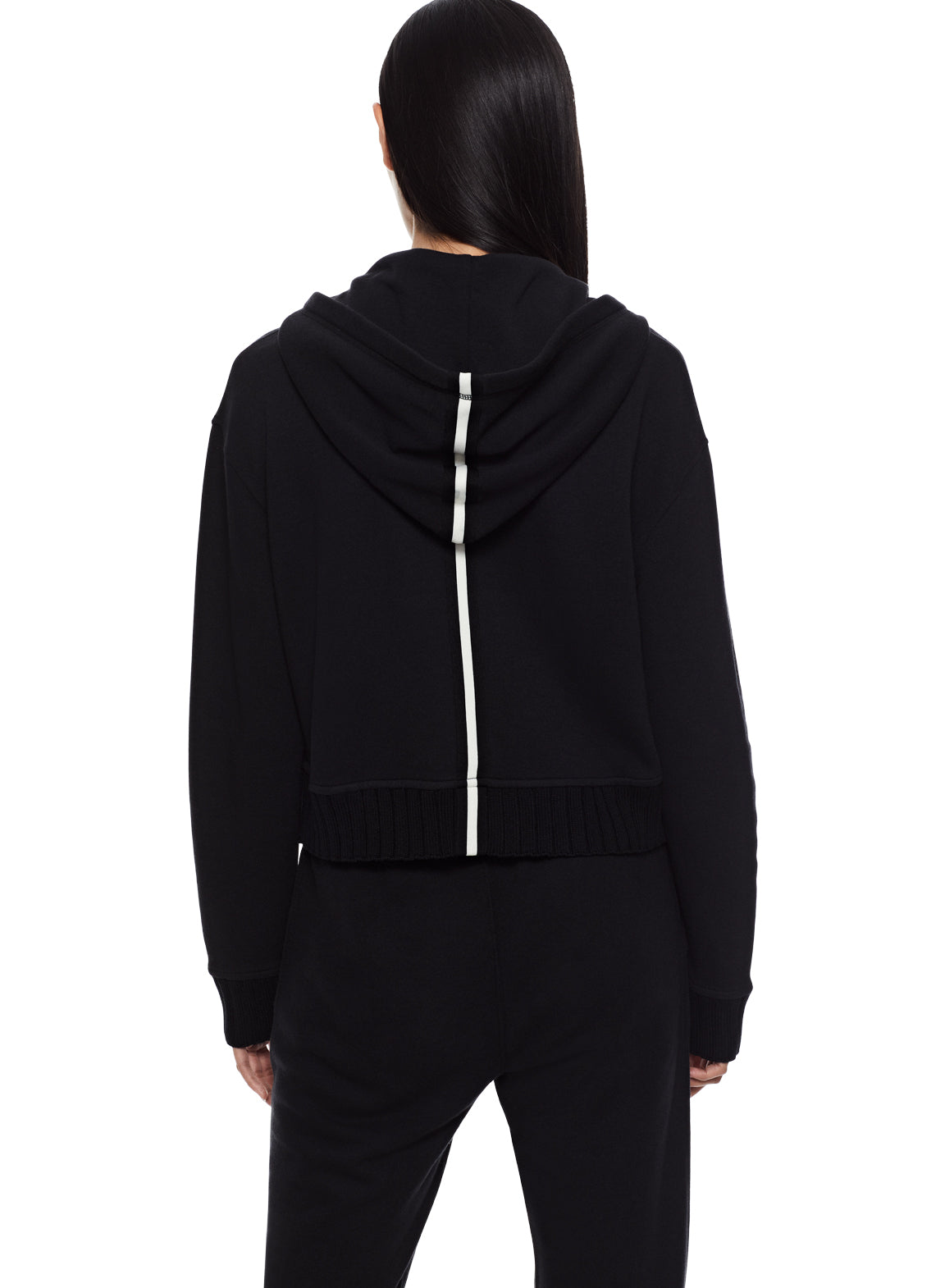 Cropped Zip Hoodie (Black)