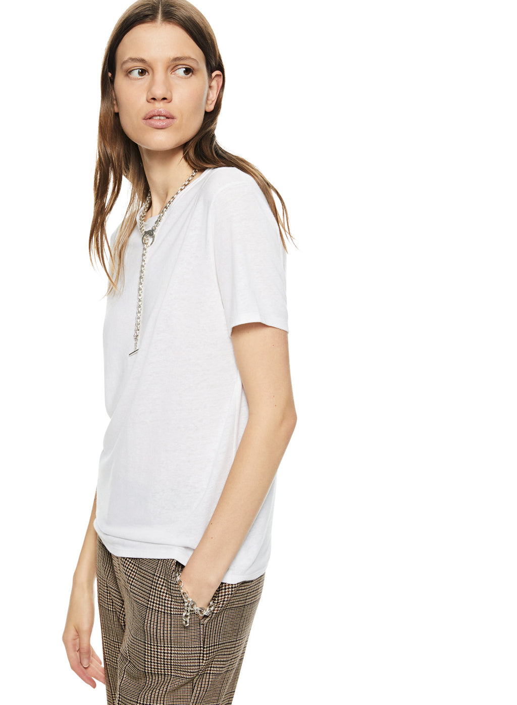 Linen-Blend Tee (Ivory)