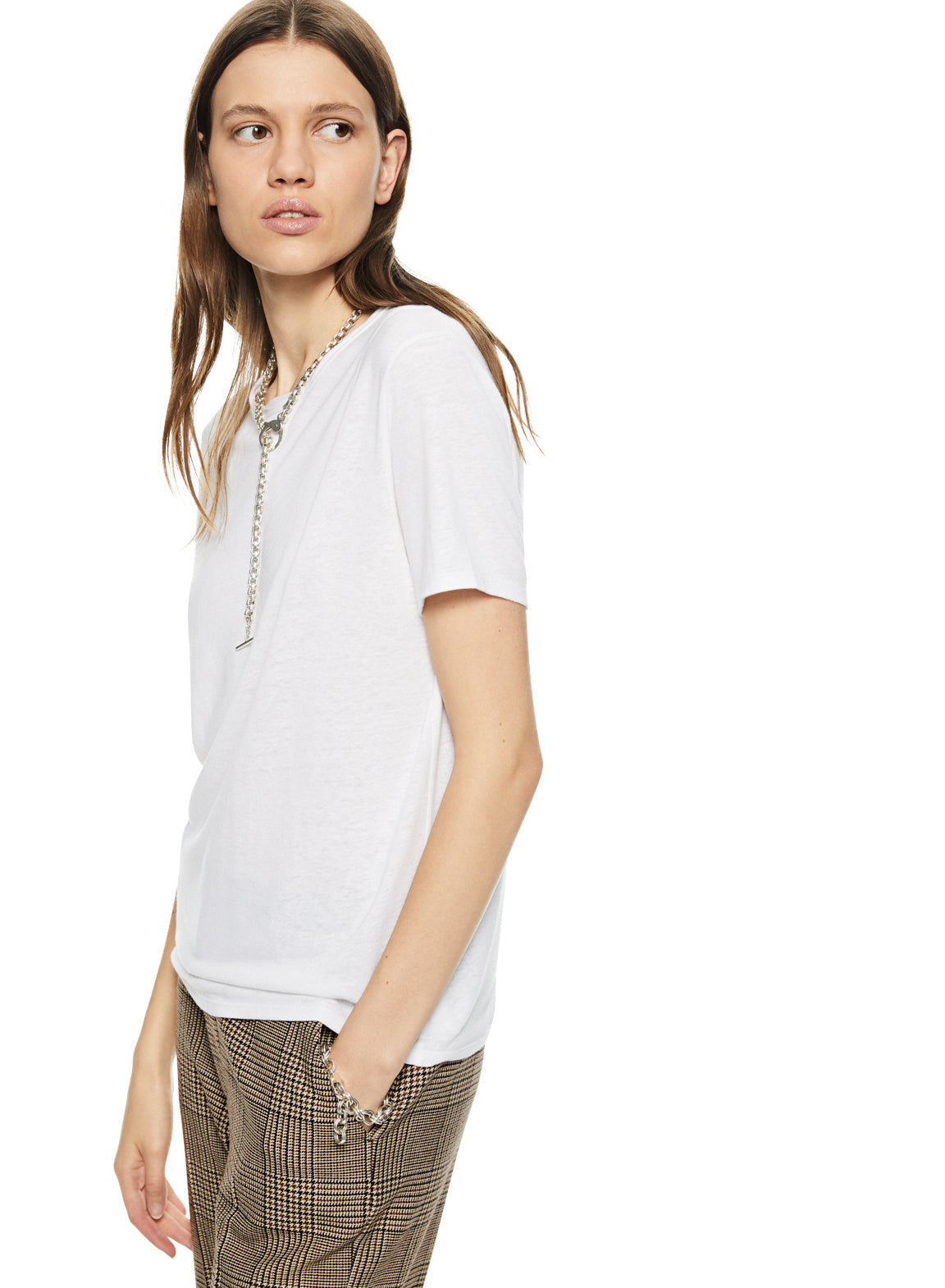 Linen-Blend Tee (Ivory)