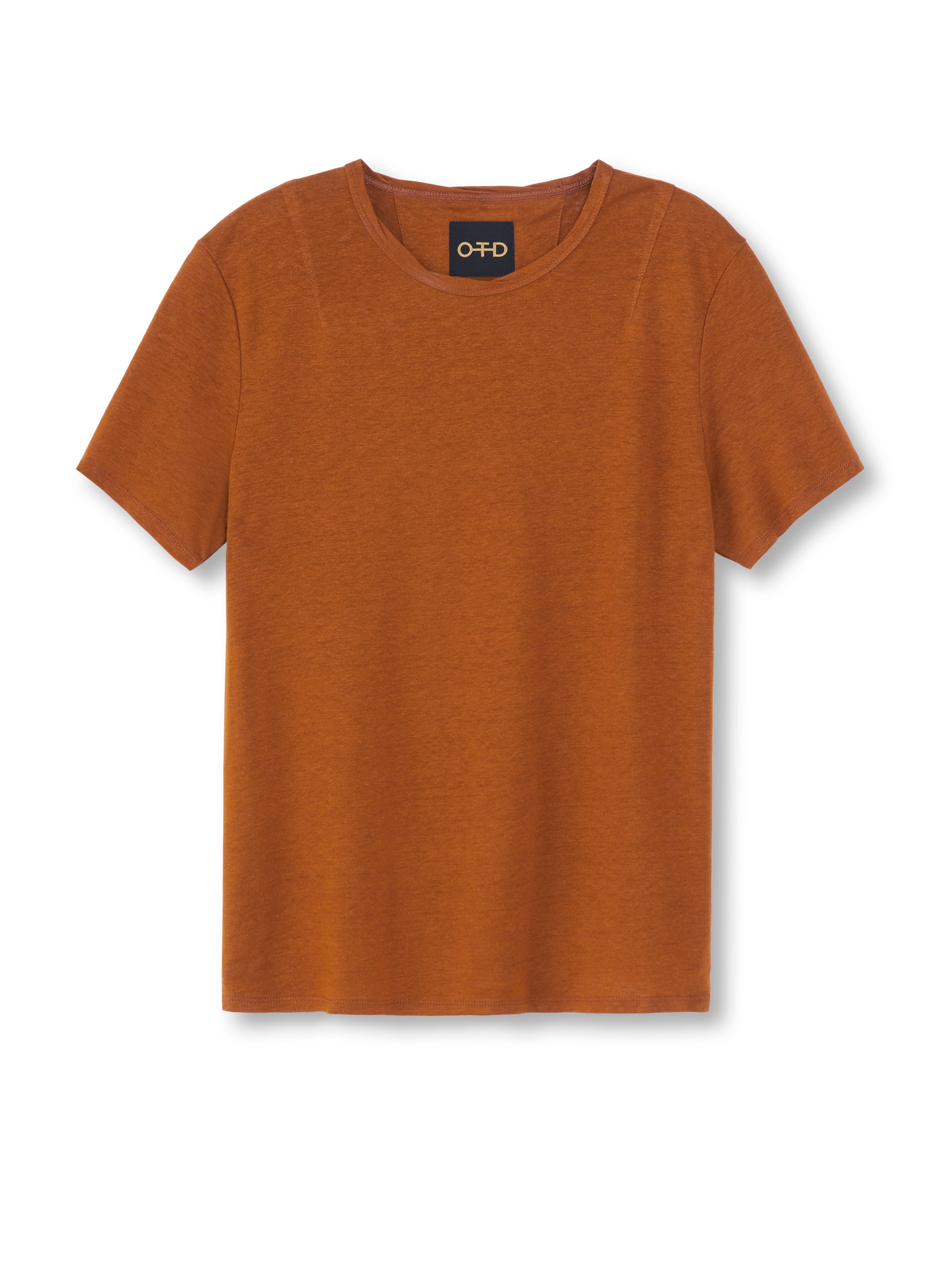 Linen-Blend Tee (Copper)