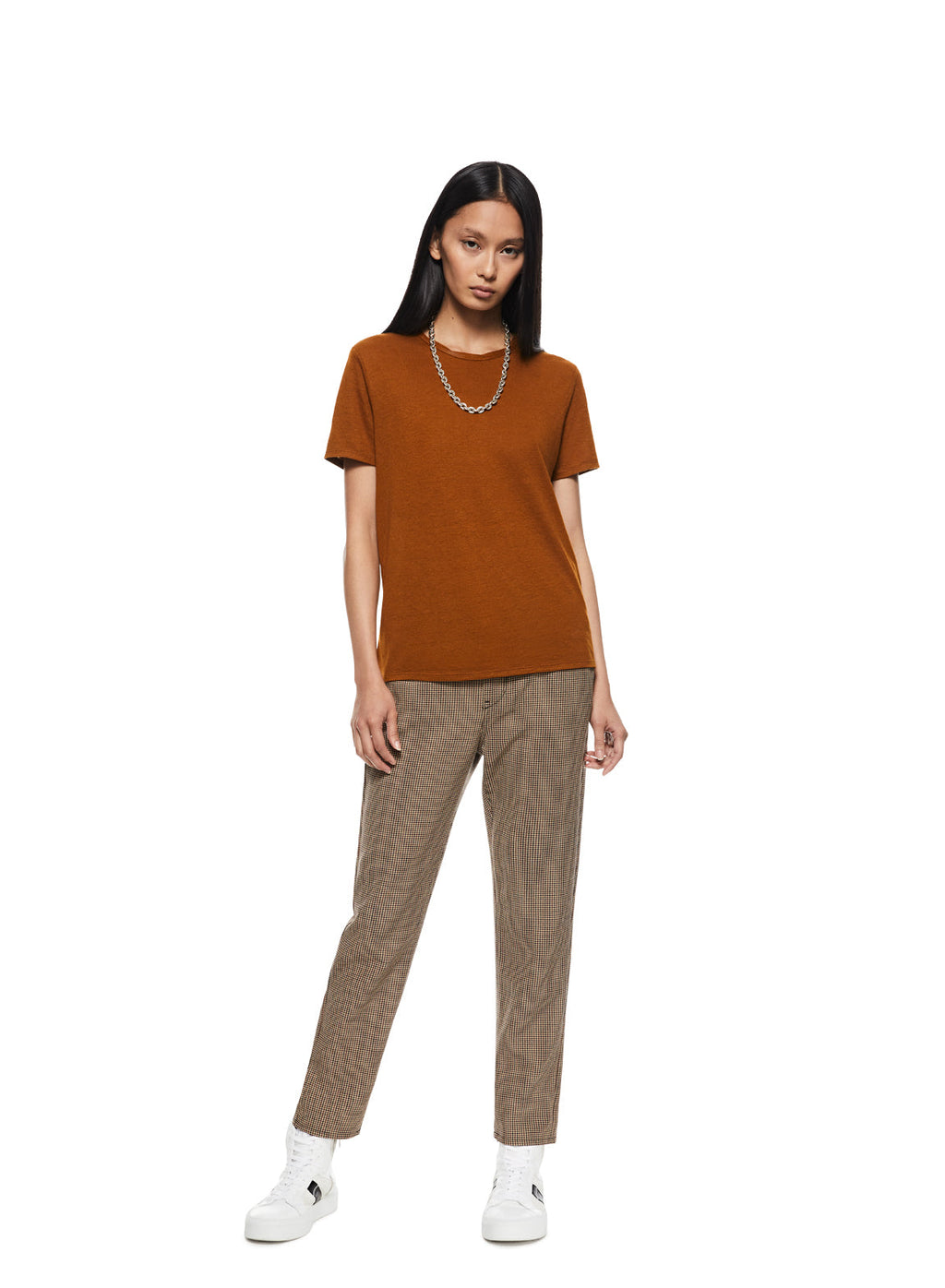 Linen-Blend Tee (Copper)