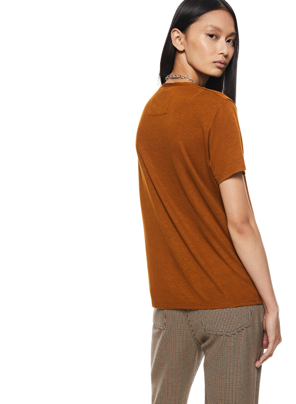 Linen-Blend Tee (Copper)
